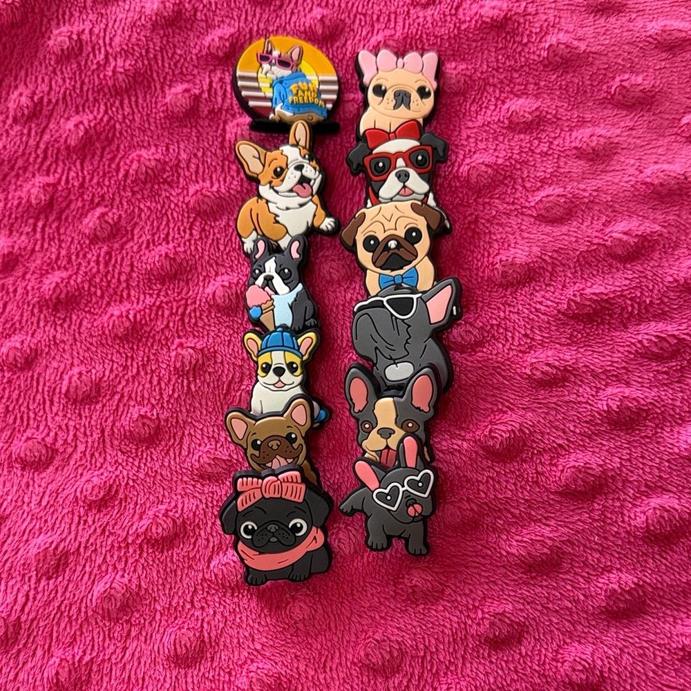 Cute Dog-Themed Shoe Charms Set